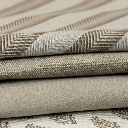 Tecido Listrado Chevron Chocolat Clair