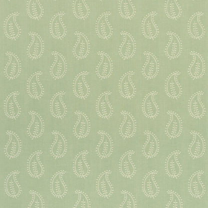 Tecido Jacquard Folha Paisley Sálvia