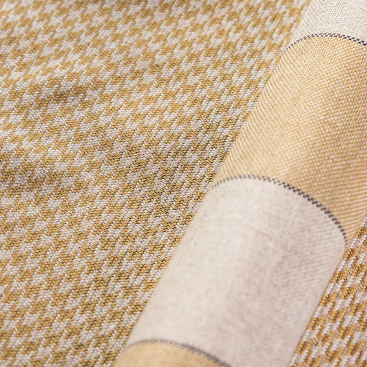 Tecido Mini Pied De Poule Ocre
